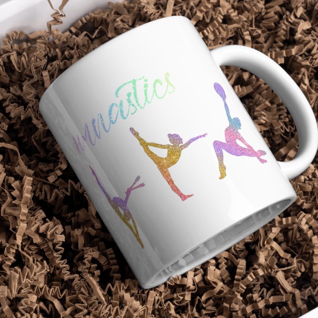 Rhythmischer Gymnastischer Regenbogen-Glitzer Zwei Kaffeetasse (Von Creator hochgeladen)