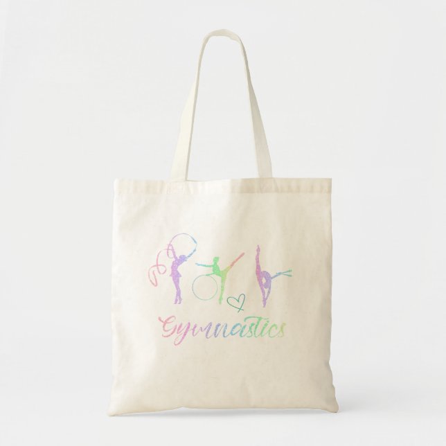 Rhythmischer Gymnastischer Regenbogen-Glitzer Zwei Tragetasche (Vorne)
