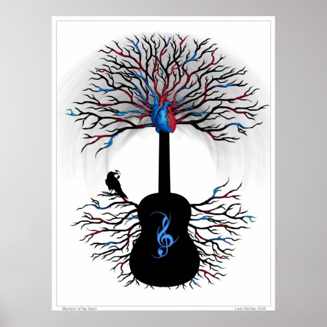 Rhythms of the Heart - ( surreal guitar art ) Poster (Vorne)