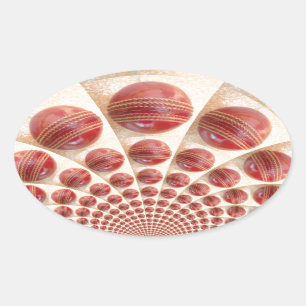 Rhythmus-Cricket-Balls aus Lederball: Rhythmisches Ovaler Aufkleber