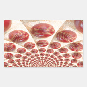 Rhythmus-Cricket-Balls aus Lederball: Rhythmisches Rechteckiger Aufkleber