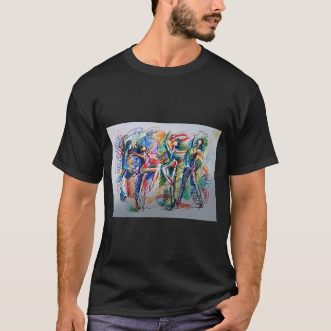 Rhythmus der Bewegung Abstract Dancers T-Shirt (Vorderseite)