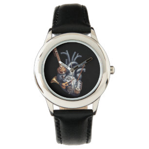 Rhythmus der Seele: Anatomisches Herz & Musik Armbanduhr
