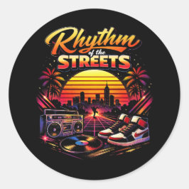Rhythmus der Straßen Runder Aufkleber