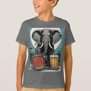 Rhythmus des Chaos: Der trommelnde Elefant T-Shirt