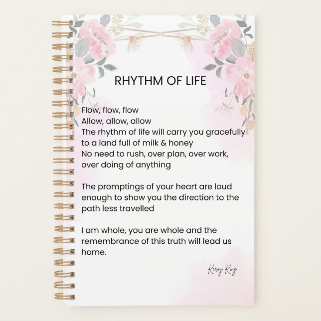 Rhythmus des Lebens - Hoffnung gefüllt Gedicht Planer (Vorderseite)