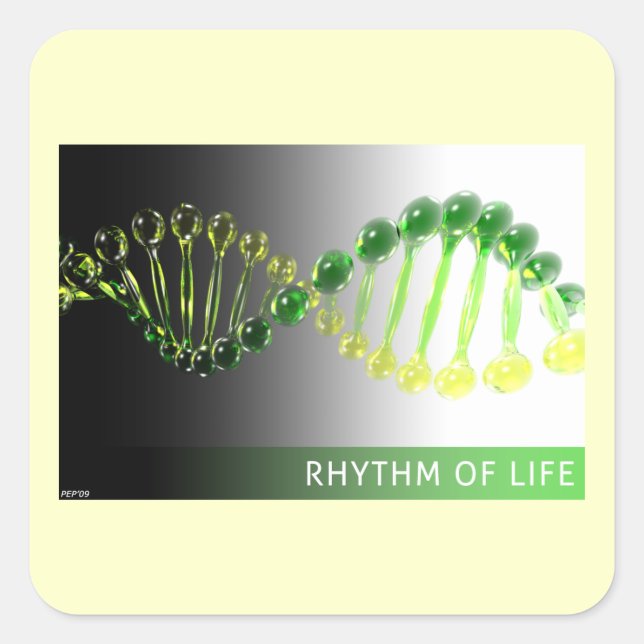 Rhythmus des Lebens Quadratischer Aufkleber (Vorderseite)