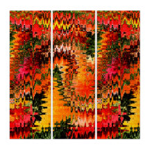 Rhythmus des Lebens Triptych Abstrakt