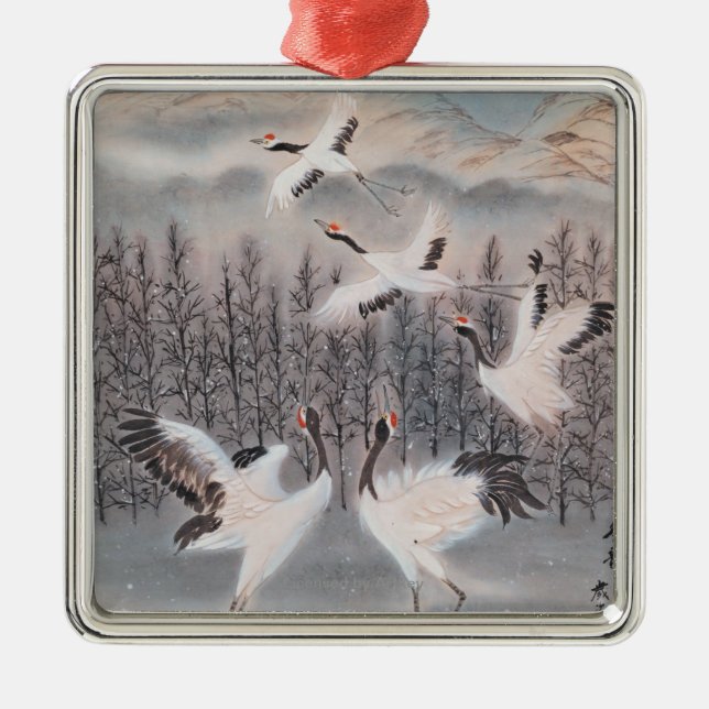 Rhythmus des Winters Silbernes Ornament (Vorne)