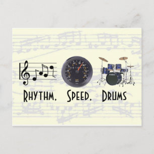 Rhythmus, Geschwindigkeit, Trommeln Postkarte