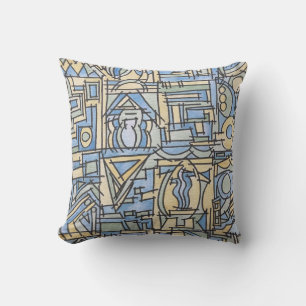 Rhythmus in Blau-Funky moderne geometrische Form Kissen