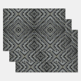 Rhythmus Pulsieren Moderne Abstrakte Kunst Illustr Geschenkpapier Set