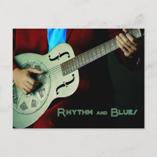 Rhythmus und Blues Guitar Postcard Postkarte
