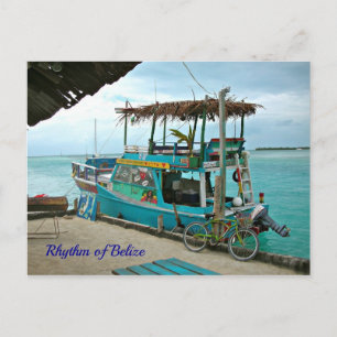 Rhythmus von Belize Rasta Boat Postcard Postkarte