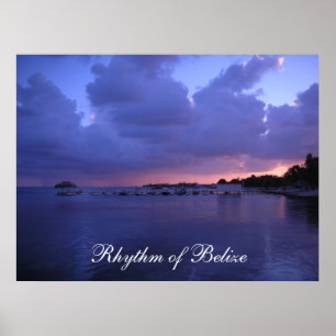 Rhythmus von Belize Sunset on the Dock Print Poster