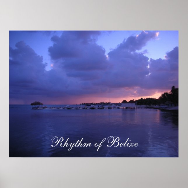 Rhythmus von Belize Sunset on the Dock Print Poster (Vorne)