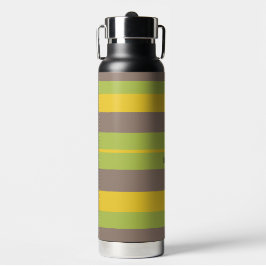 Rhythmusstreifen horizontale Linien Braun Gelb Grü Trinkflasche