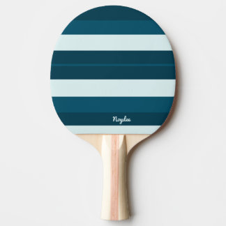 Rhythmusstreifen Horizontale Linien Meerblau Weiß Tischtennis Schläger