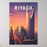 Riad Saudi-Arabien Illustration Reise Kunst Retro