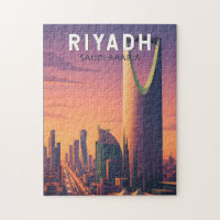 Riad Saudi-Arabien Illustration Reise Kunst Retro