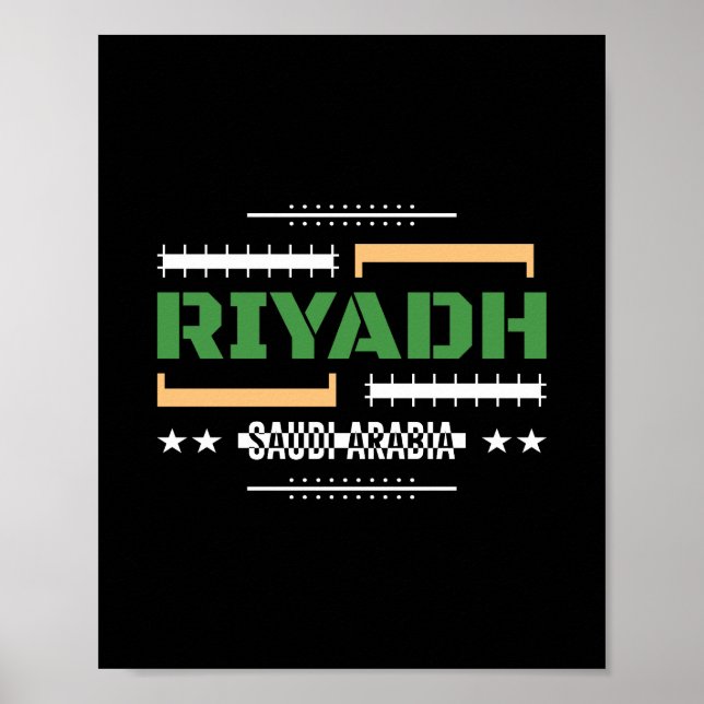 Riad Saudi-Arabien Moderne Typografie ReiseDesign Poster (Vorne)