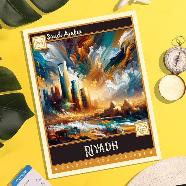 Riad, Saudi-Arabien | Vintage Malerei Postkarte (Von Creator hochgeladen)