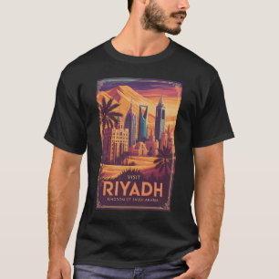 Riad Saudi-Arabien Wüsten-Illustration Reise Kunst T-Shirt