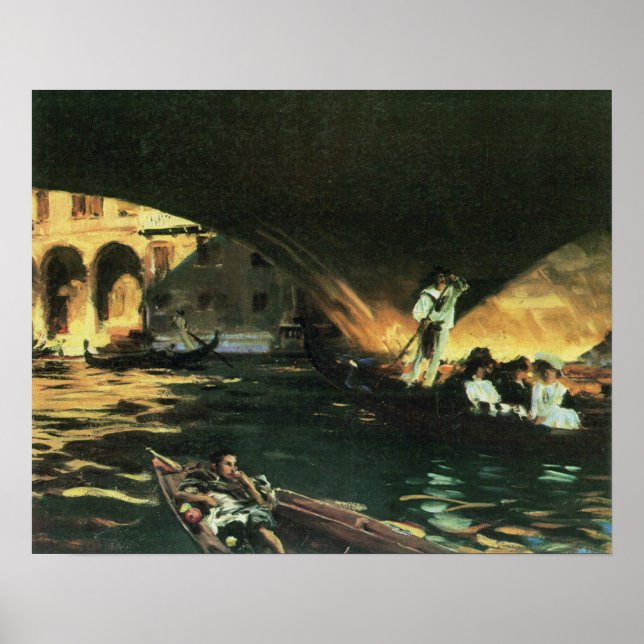 Rialto Bridge, Grand Canal von John Singer Sargent Poster (Vorne)