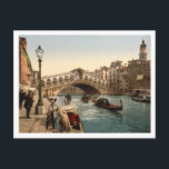 Rialto Bridge II, Venedig, Italien Postkarte<br><div class="desc">Vintages photomechanisches Bild der Rialto-Brücke in Venedig,  Italien,  die gegen Ende des 19. Jahrhunderts aufgenommen wurde. Foto mit freundlicher Genehmigung LOC (LC-DIG-ppmsc-06677).</div>