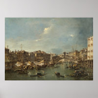 Rialto Bridge, Venedig - F Guardi Fine Art Poster