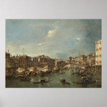 Rialto Bridge, Venedig - F Guardi Fine Art Poster