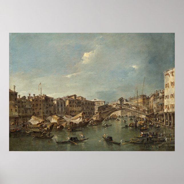 Rialto Bridge, Venedig - F Guardi Fine Art Poster (Vorne)