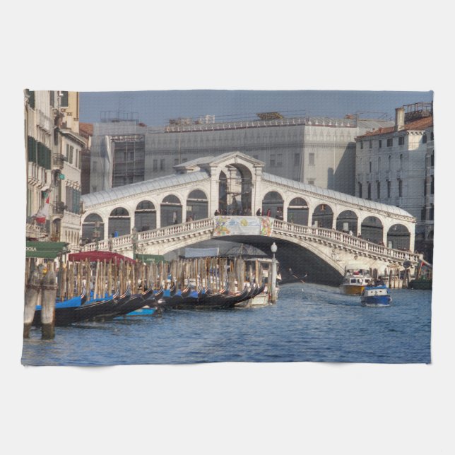 Rialto Bridge Venice Italien Geschirrtuch (Horizontal)