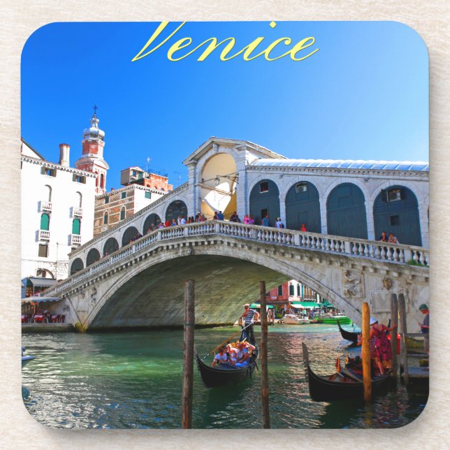 Rialto Bridge Venice - Pro Foto Getränkeuntersetzer (Vorderseite)