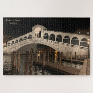 Rialto-Brücke bei Nacht - Ponte di Rialto - Vened Puzzle