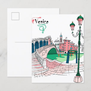 Rialto Brücke Grand Canal Venedig Italien Reisen Postkarte