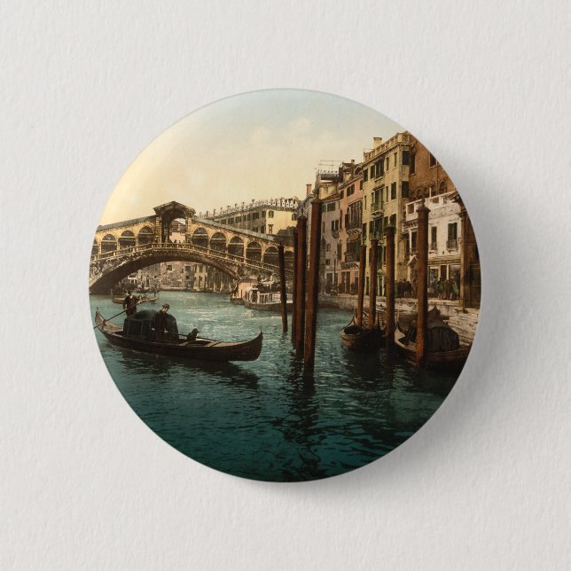 Rialto Brücke I, Venedig, Italien Button (Vorderseite)