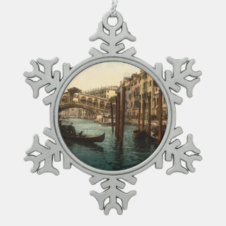 Rialto-Brücke I, Venedig, Italien Schneeflocken Zinn-Ornament