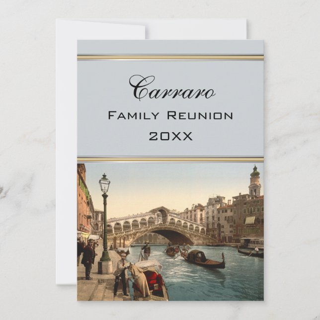 Rialto Brücke II, Familien-Wiedersehen Venedigs, Einladung (Vorderseite)