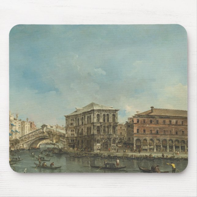 Rialto Brücke mit Palazzo dei Camerlenghi Mousepad (Vorne)