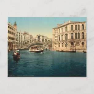 Rialto-Brücke und Grand Canal, Venedig, Italien Postkarte