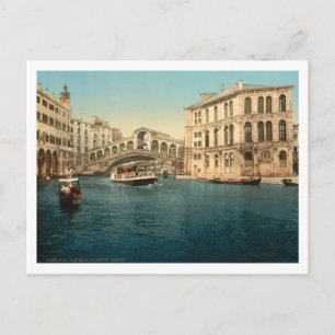 Rialto-Brücke und Grand Canal, Venedig, Italien Postkarte