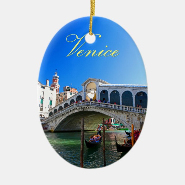 Rialto Brücke Venedig - ProFoto Keramik Ornament (Vorne)