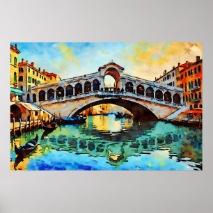 Rialtobrücke Aquarell Poster