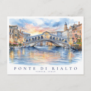 Rialtobrücke Venedig Aquarell Italien Reise Postkarte