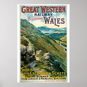 Rialway Wales Vintage Travel Poster