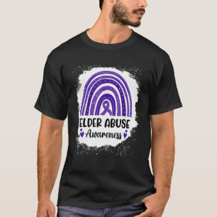 Rianbow Heart Ribbon Elder Abuse Awareness T-Shirt