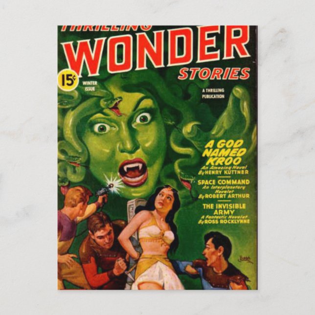 Riant Green Snake Woman Postkarte (Vorderseite)