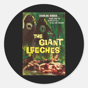 Riant Leeches Clic Halloween Monster Poster Horror Runder Aufkleber