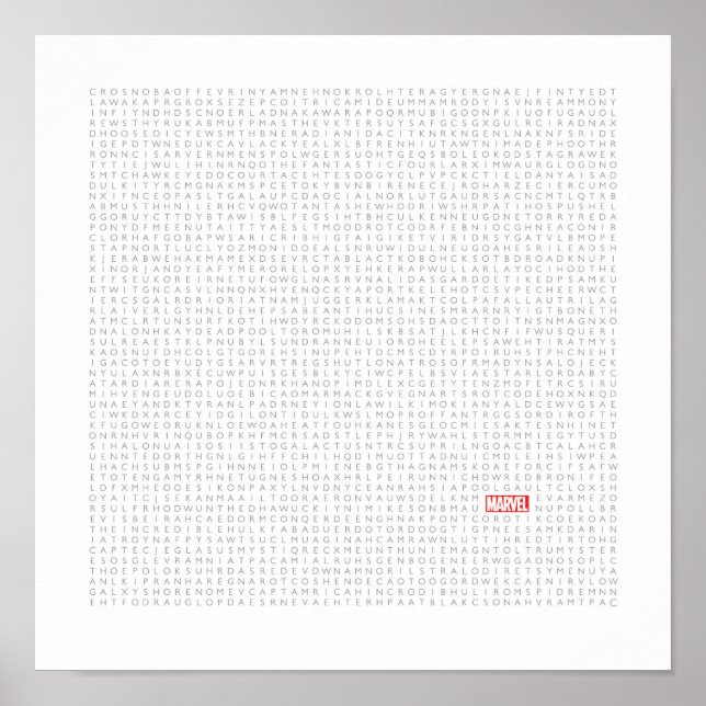 Riant Marvel Themed Wordsearch Poster (Vorne)